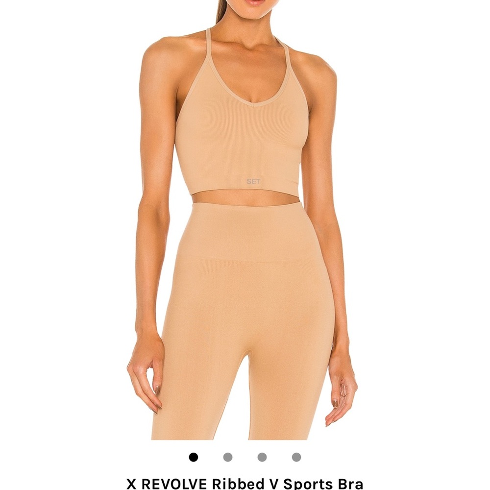 SET Active Tan Ribbed Tank Top